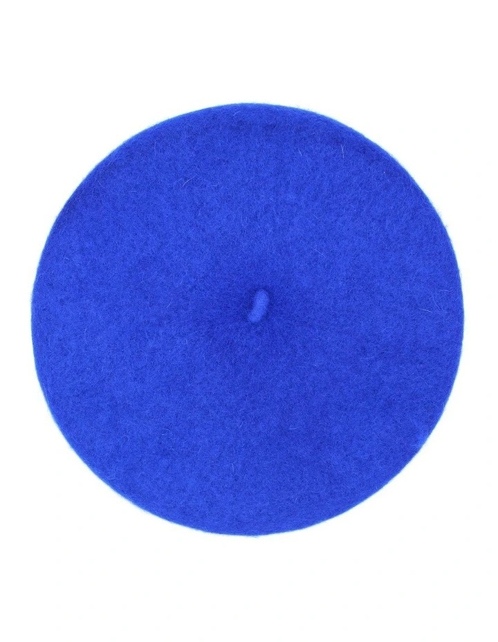 Lisa Wool Blend Beret in Royal Blue
