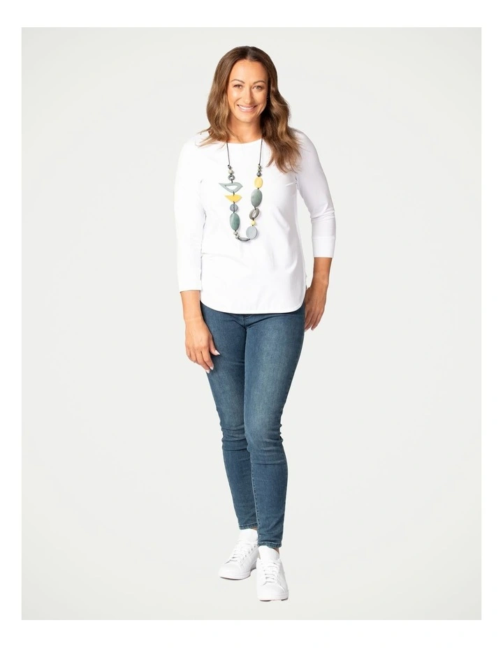Eternity Modal/Cotton Bind Top in White