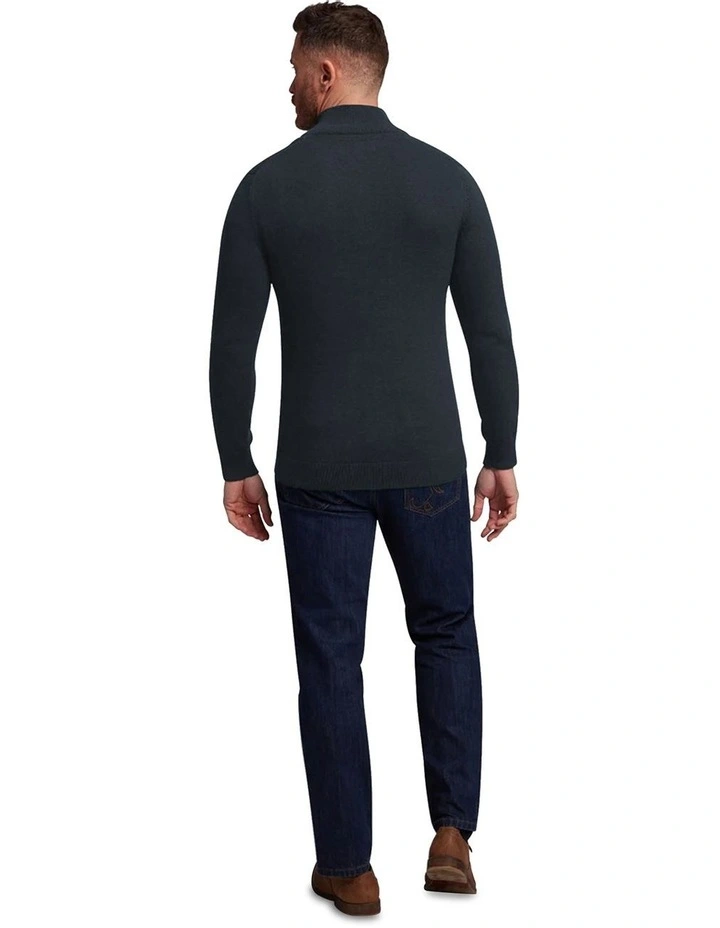 Classic Quarter Zip Knit in Charcoal