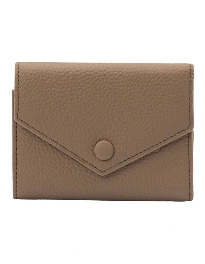 Naomi Leather Small Wallet in Light Taupe
