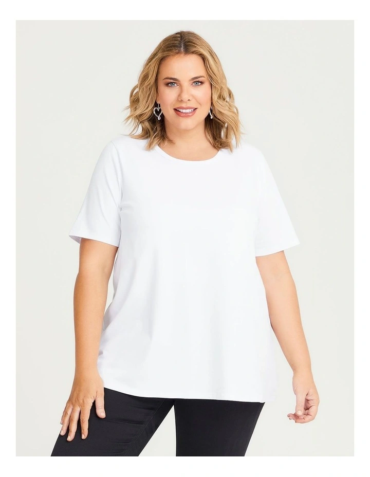 Organic Swing Short Sleeve Tee in White