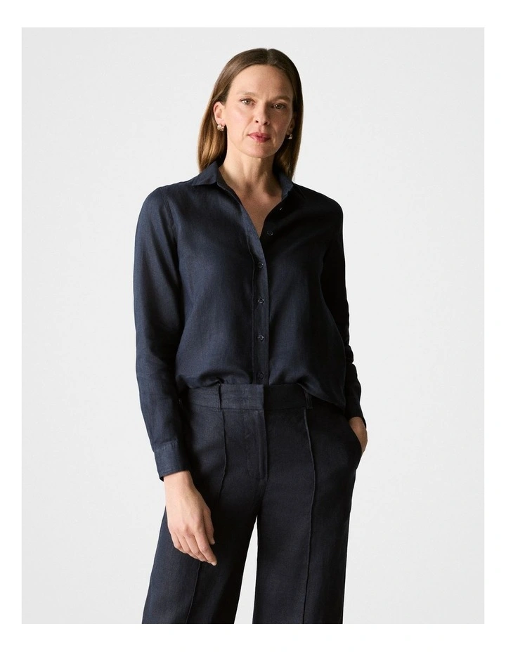 Classic Linen Shirt in Night Sky