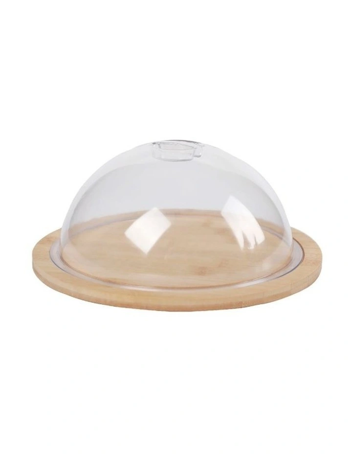 Bamboo Mini Round Cheese Tray in Beige