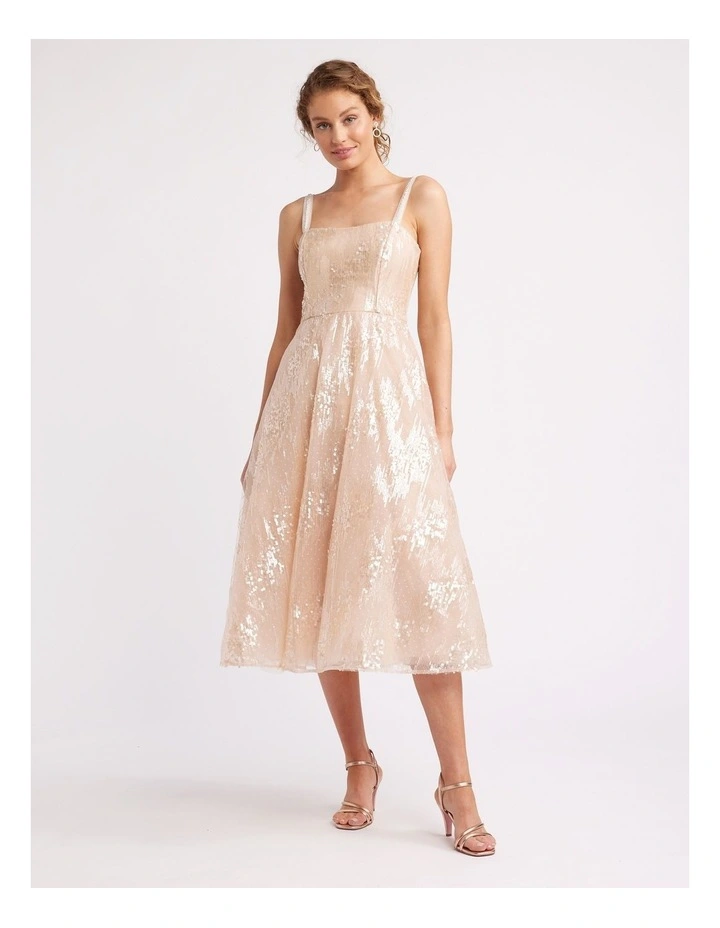 Santorini Sequin Dress in Rose Gold