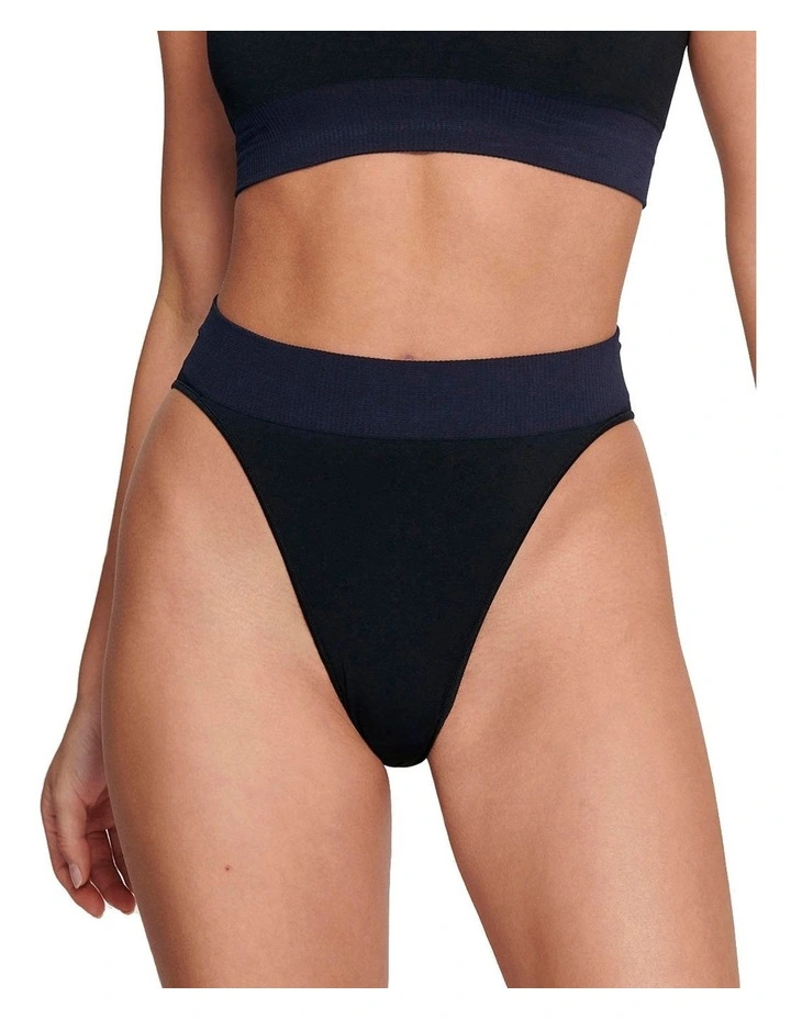 Ever Infused Aloe High Leg Brief in Black