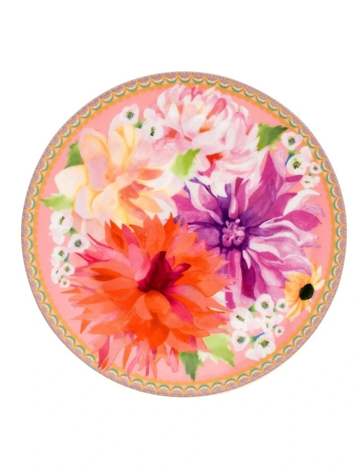 Teas & C's Dahlia Daze Coupe Plate Gift Boxed 19.5cm in Multi