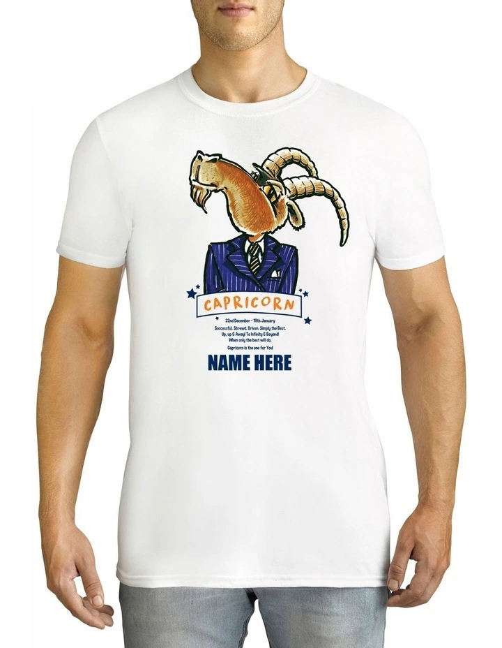 Men's Zodiac Capricorn Personalised Cotton T Shirt