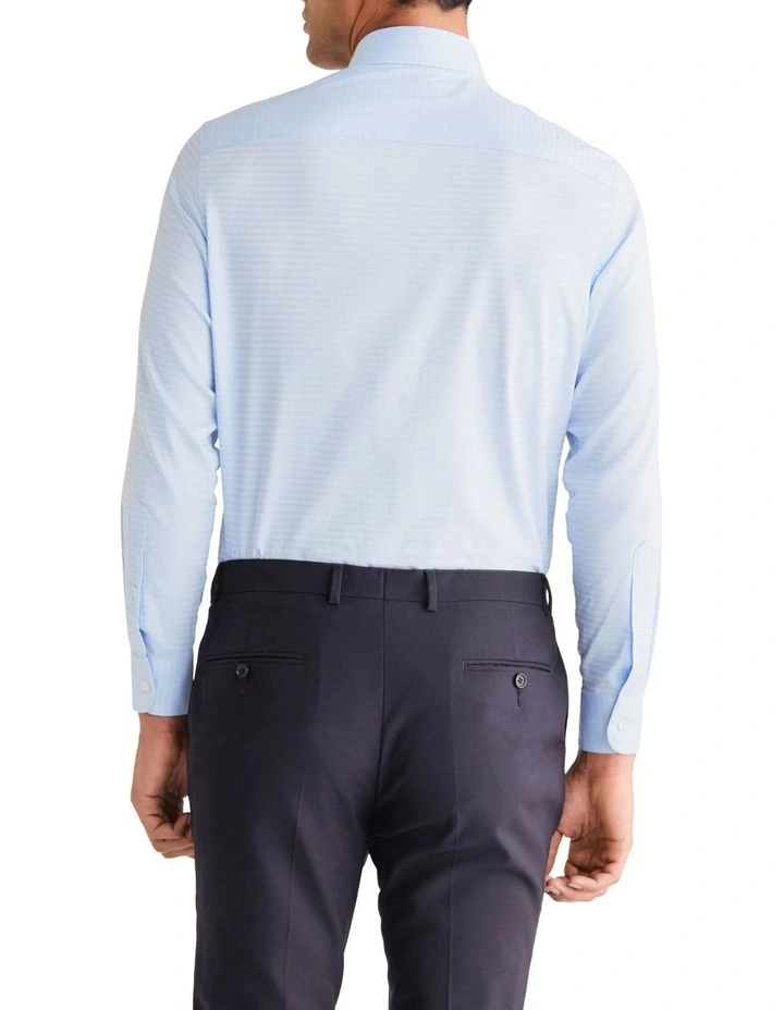 Diamond Dobby Slim Long Sleeve Shirt in Sky