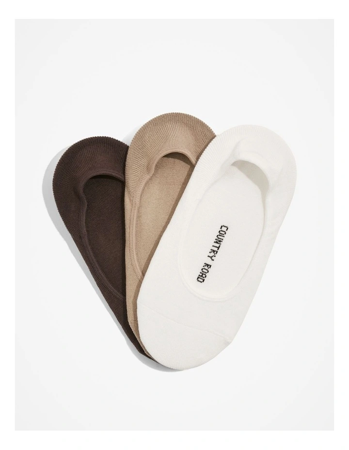 Australian Cotton Blend No-show Sock Pack of 3 in White