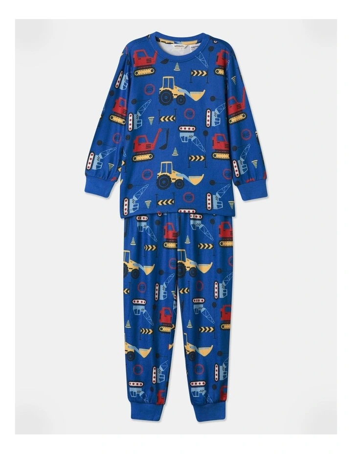 Construction Pyjama Set in Bright Blue