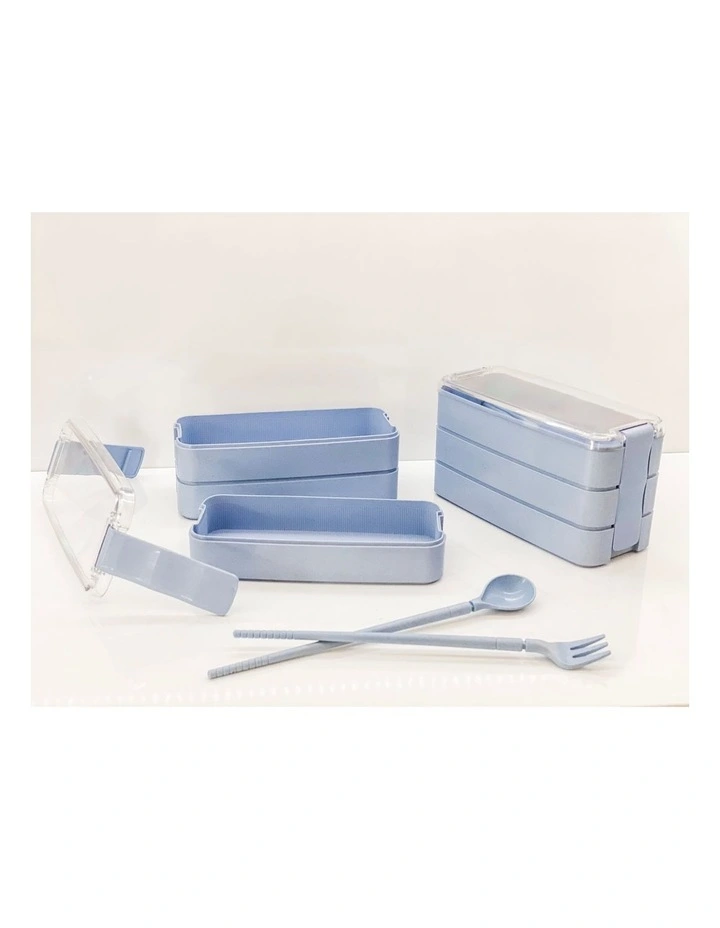 Twin Pack Bento Lunch Box Blue