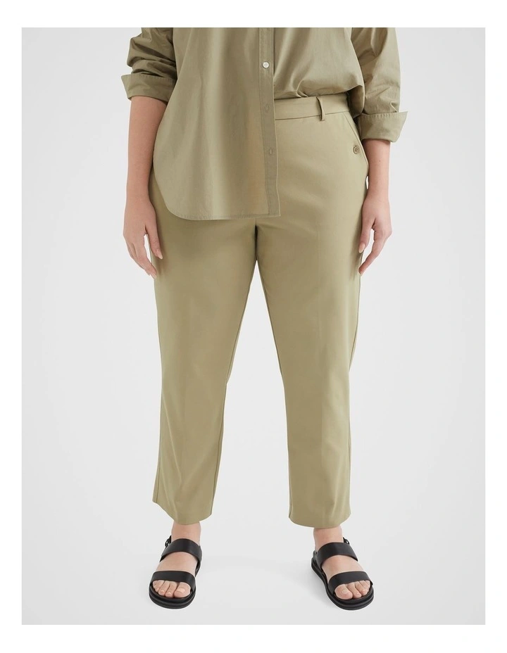 The Refined Stretch Cotton Trouser In Khaki