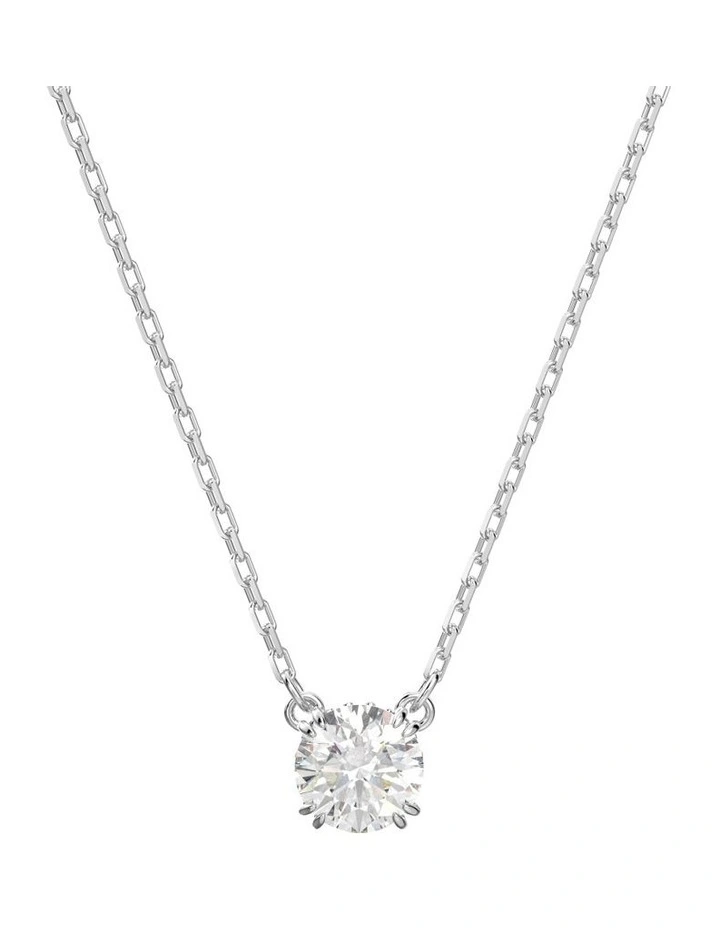 Constella Pendant Round Cut Rhodium Plated in White