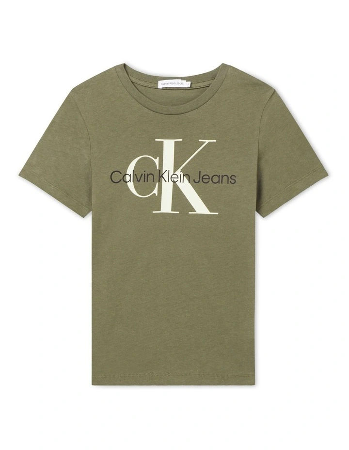 Monogram Short Sleeve T-shirt in Dusty Olive