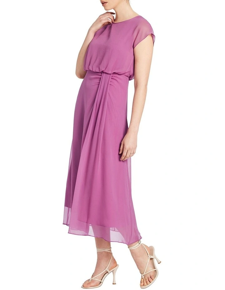 Camela Silk Dress in Violet