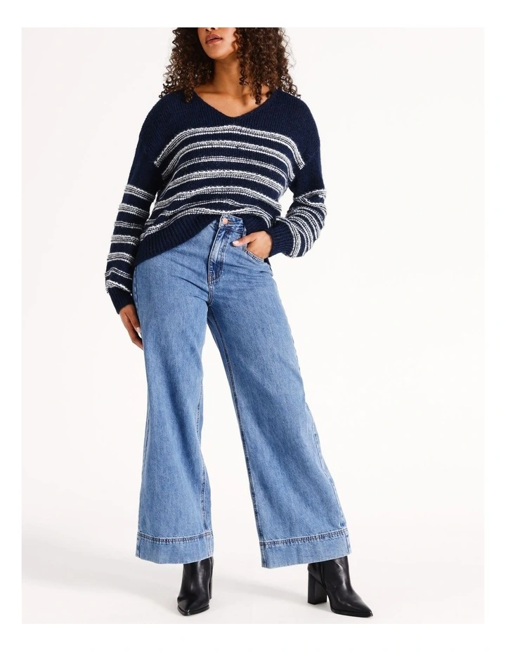Kelli Stripe Knit in Navy Blazer