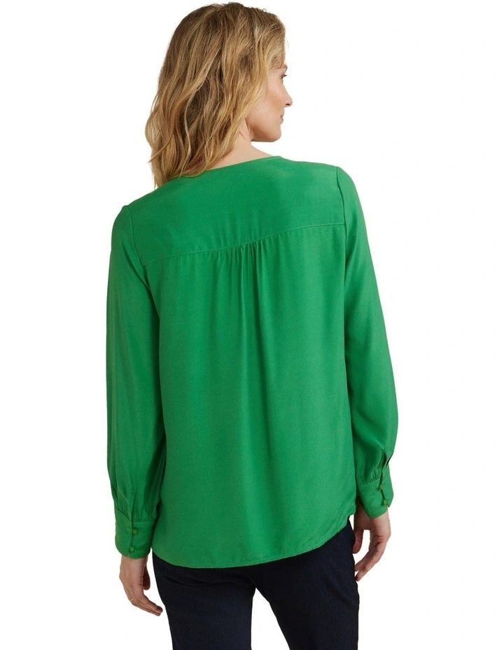 Tuck Front Top in Green