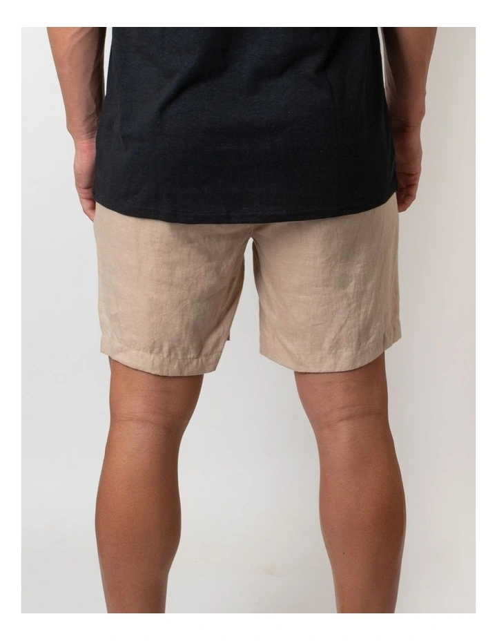 Linen Shorts in Camel