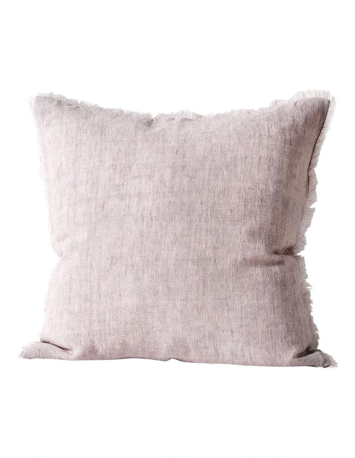 Vintage Linen Fringe Cushion in Dusk