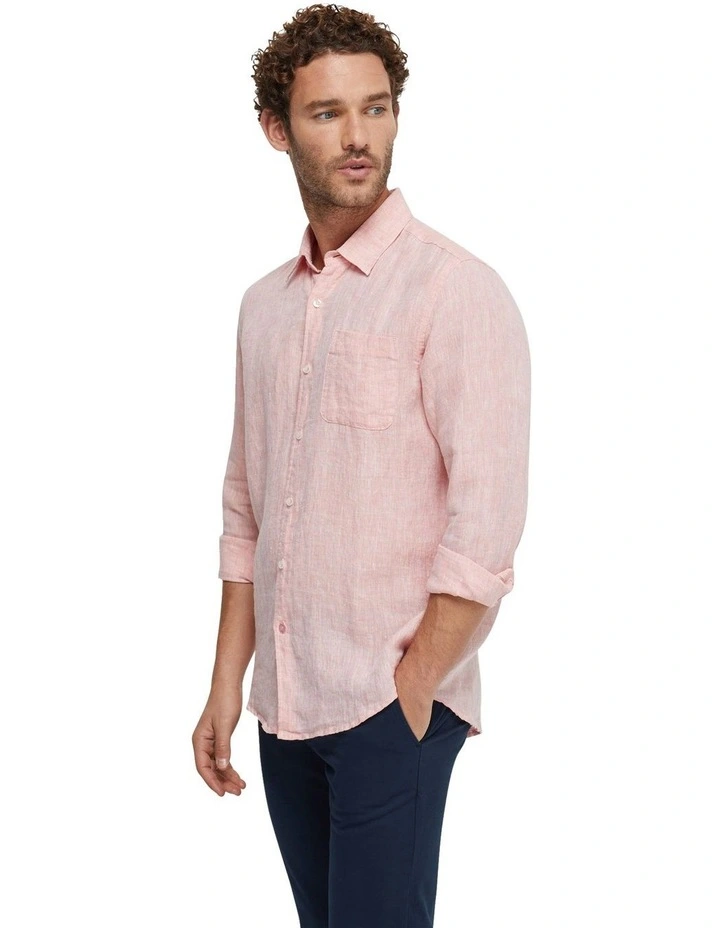 Holloway Pure Linen Shirt in Tangerine
