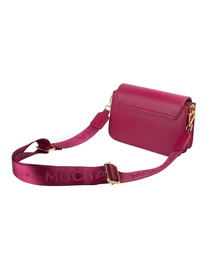 Hazel Buckle Crossbody Bag With Chain in Magenta