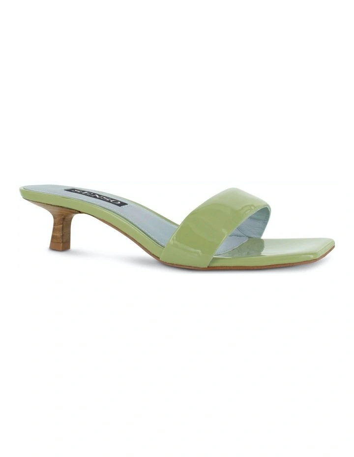 Trina I Heeled Mules in Green
