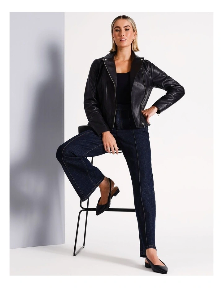 Leather Biker in Black