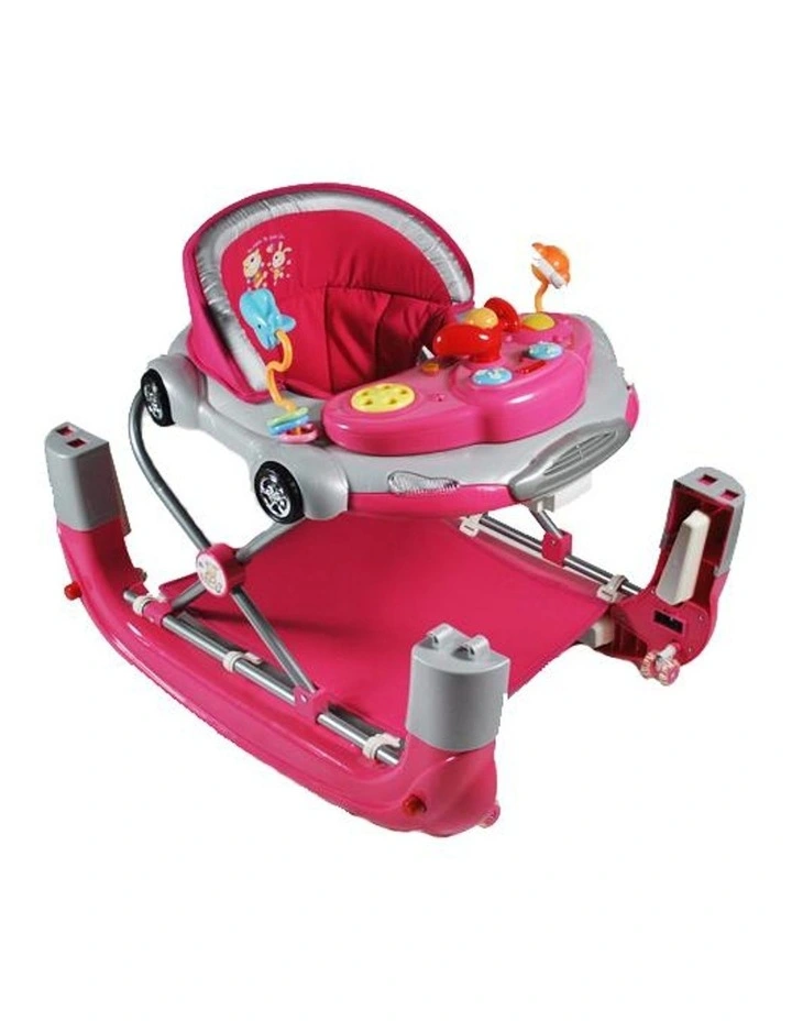 Car Theme Fuchsia Pink Baby Walker Rocker Play Activity Centre