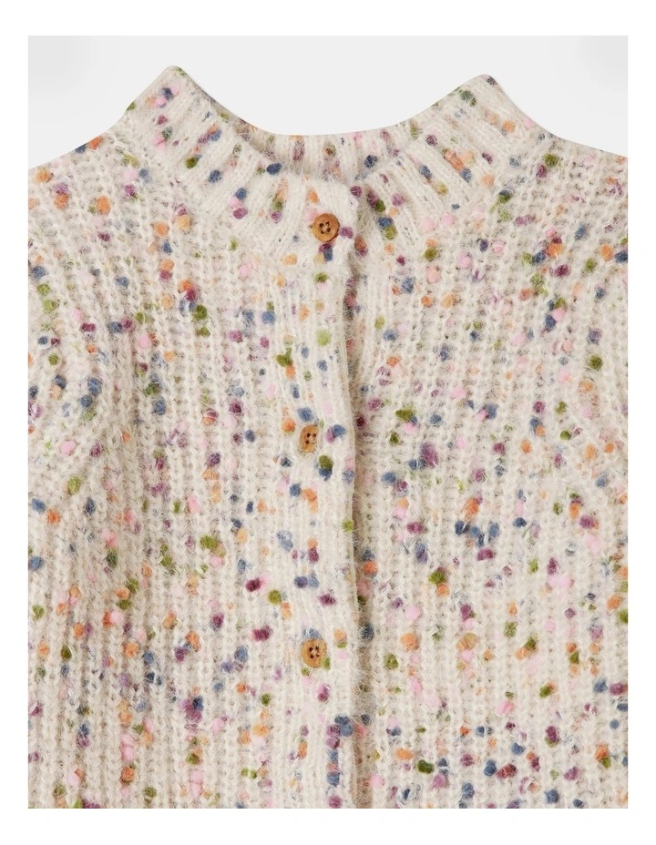 Speckled Cardigan in Bone