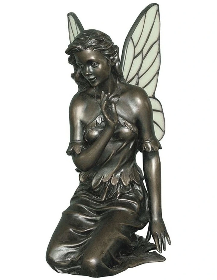 Kneeling Fairy Art Deco Table Lamp Beige