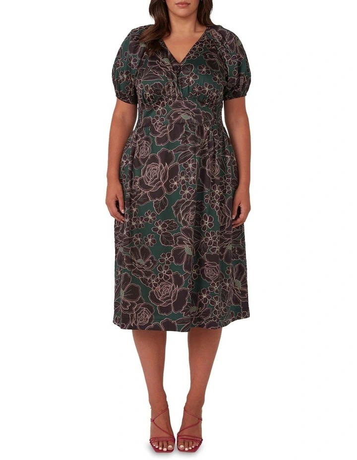Wildfloral Midi Dress in Multi