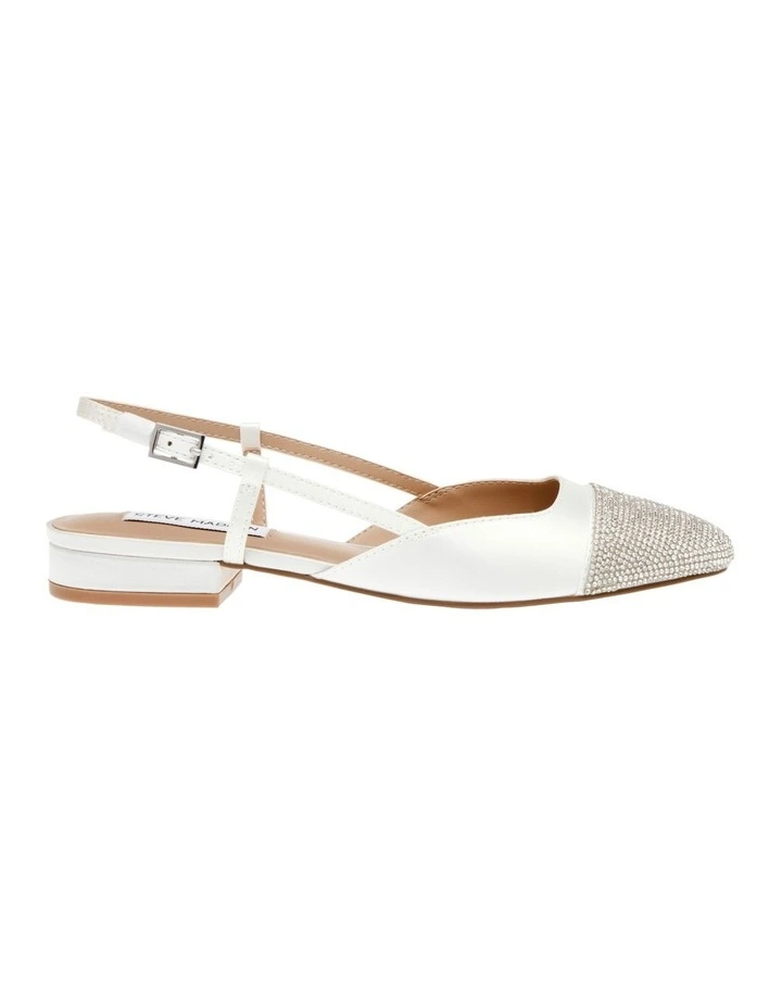 Belinds-R Rhinestone Slingback in Ivory Satin
