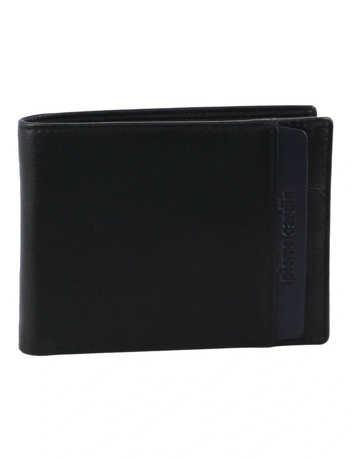 Leather 2-Tone Bi-Fold Wallet in Black