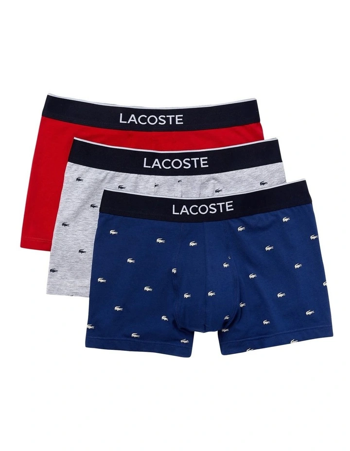 Casual Logo Trunks 3 Pack in Methylene/Silver