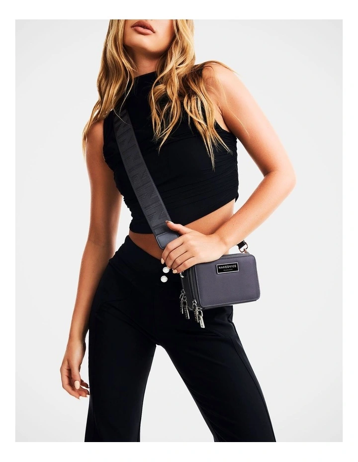 The Lexie Stone Crossbody Bag in Silver