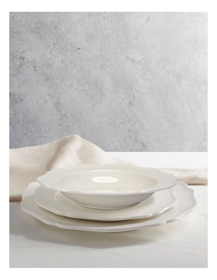 Scalloped Dinner Set 12 Piece in White