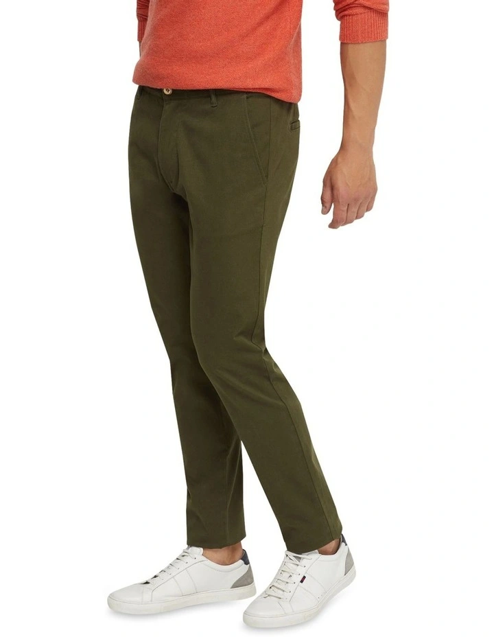 Stretch Skinny Fit Organic Cotton Chinos in Forest