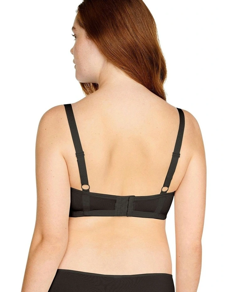 Houndstooth Pattern Seamless Wirefree Bra in Black