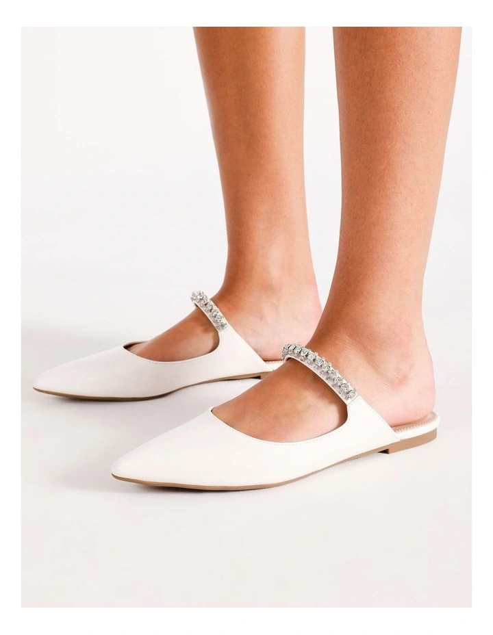 Sofia Flat Shoe in Ivory Patent