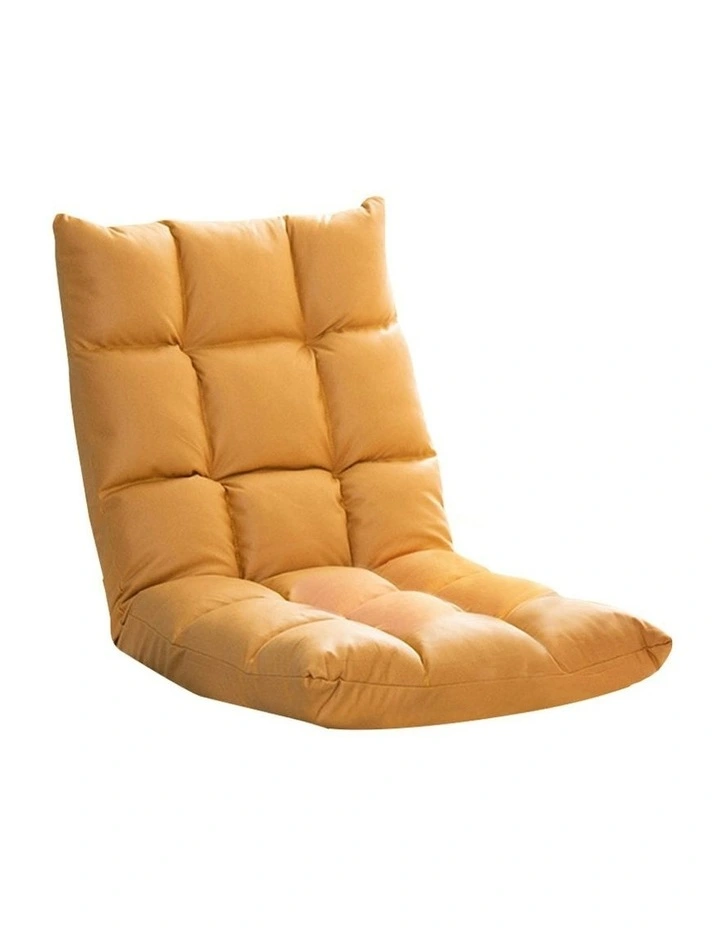 Foldable Lounge Floor Recliner Adjustable Sofa Bed in Yellow