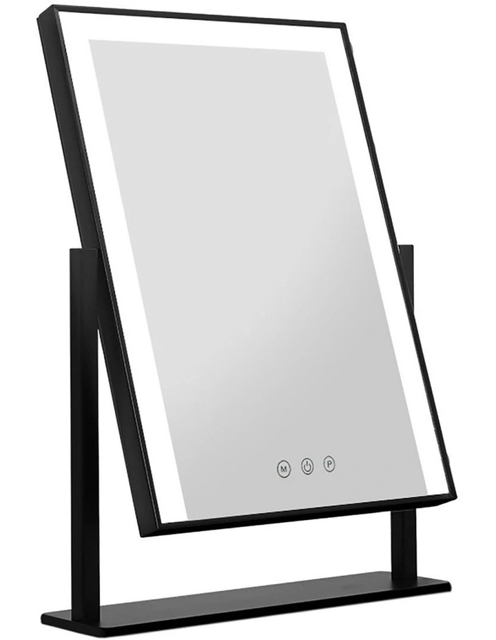 Hollywood Standing Tabletop Vanity LED Makeup Mirror in Black