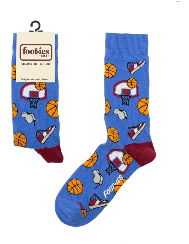 Basketball Organic Cotton Socks in Blue