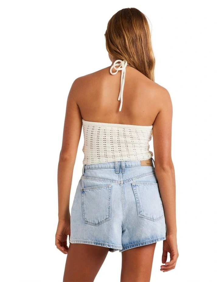 Venice Cropped Strap Camisole in Egret