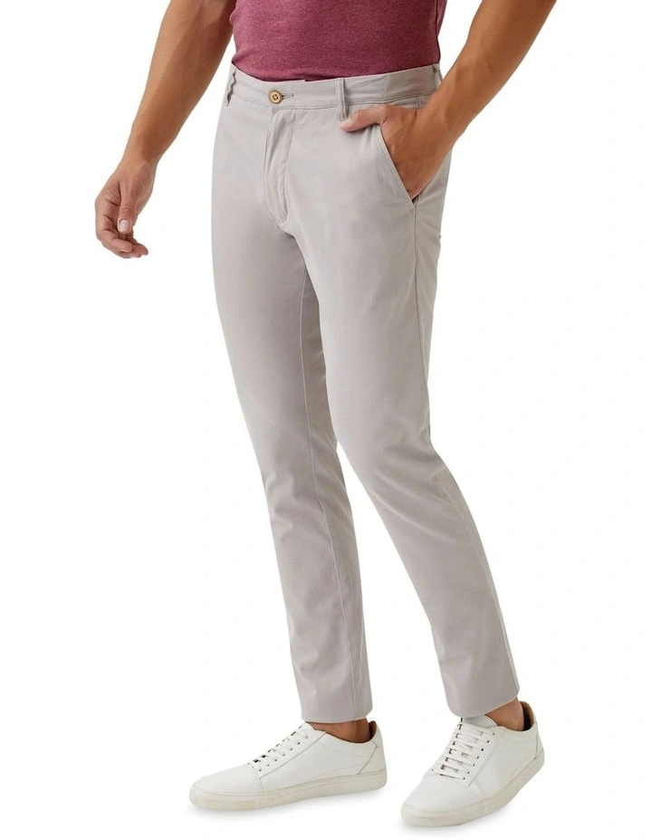 Stretch Skinny Fit Organic Cotton Chinos in Ash