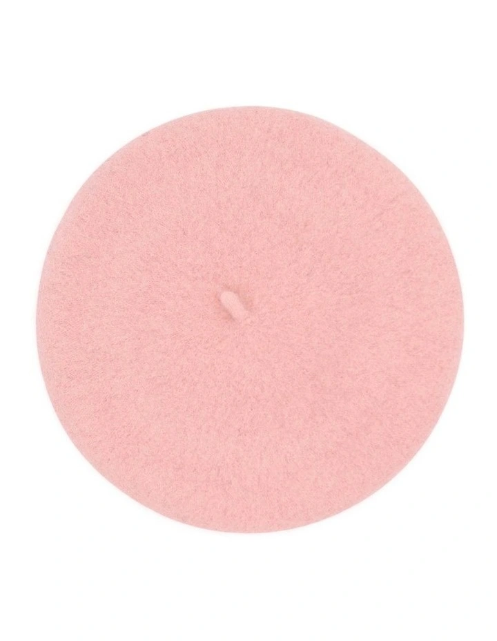 Lisa Wool Blend Beret in Pink