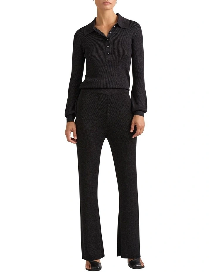 Zaire Knit Pant in Black Sparkle