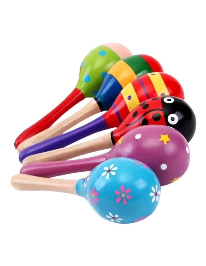 Wooden Maracas Musical Egg Percussion Toy x6 in Multicolour