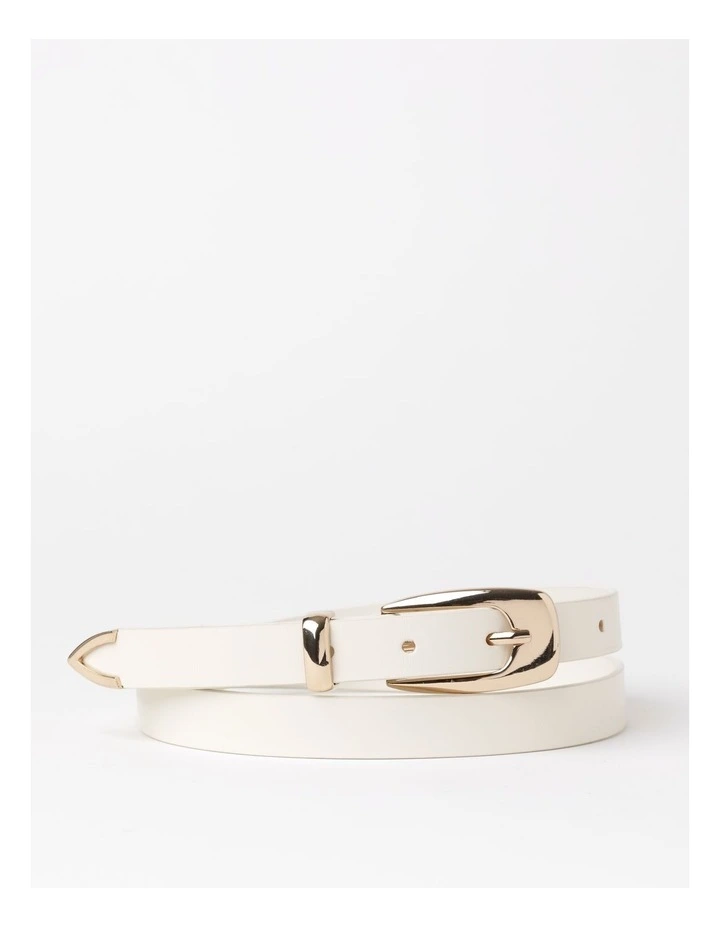 Leather Belt in Ivory