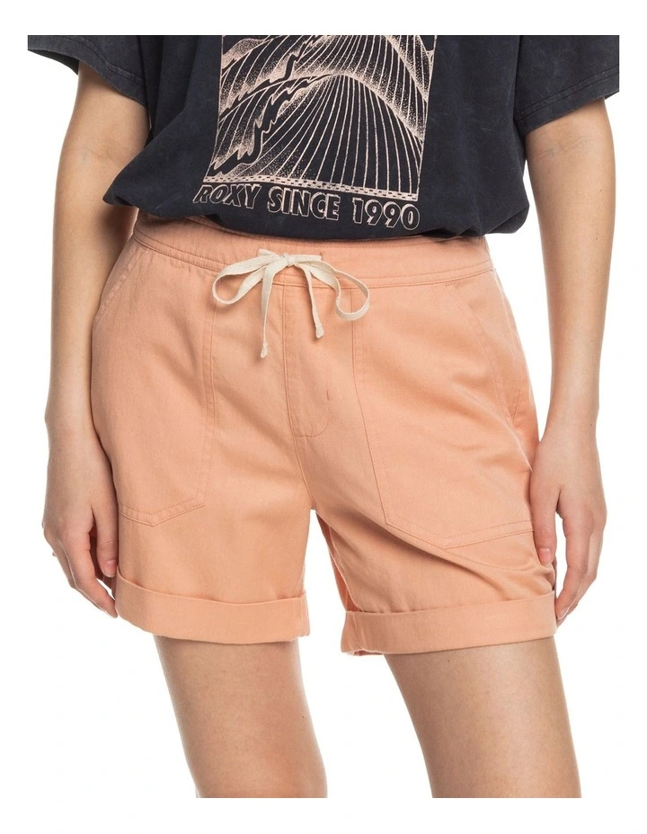 Sweetest Life Elasticated Waist Casual Shorts in Cafe Creme