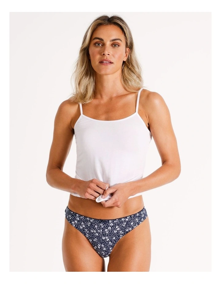 Organic cotton G-string 2pk in Navy/White